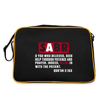 Sabr Islam Muslim Allah Mosque Quran Religion Gift - Retro Bag - black/gold - Back