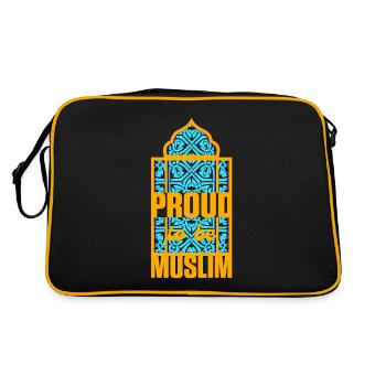 Stolz sein muslimischen Islam Allah Koran Moschee Geschenk - Retro Tasche - Schwarz/Gold - Hinten