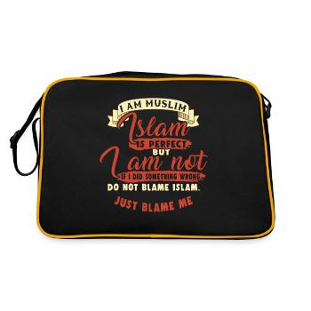 Islam ist perfekte muslimische Allah Moschee Koran Geschenk - Retro Tasche - Schwarz/Gold - Hinten