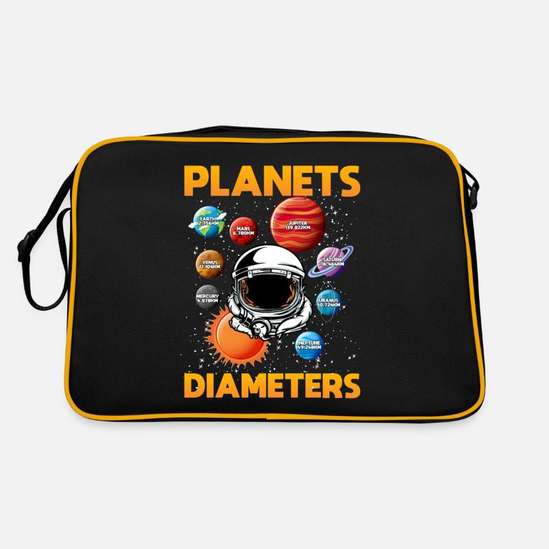 Durchmesser Von Planeten, Solarsystem, Planet Retro Tasche