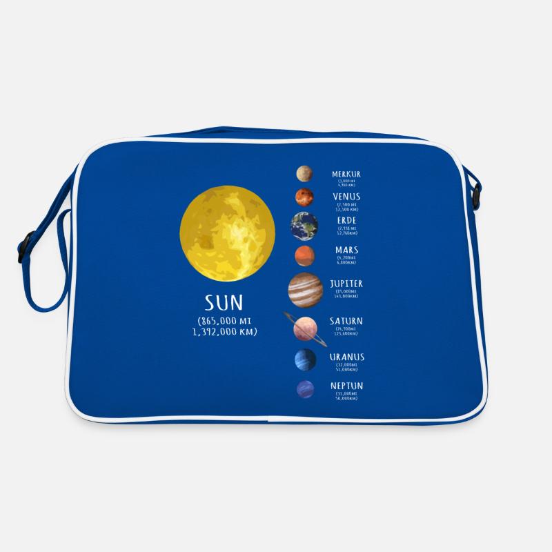 Sonnensystem, Planet, Planeten, Sonne, Erde Retro Tasche