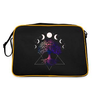 Les phases de la lune, l’Arbre de la Vie - Sac Retro - noir/or - Dos