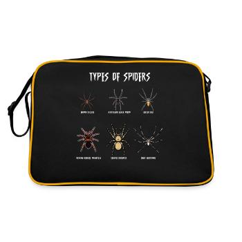Arten Von Spinnen, Spinne - Retro Tasche - Schwarz/Gold - Hinten