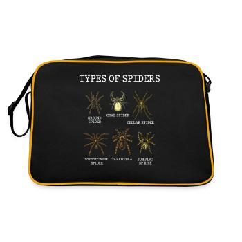 Arten Von Spinnen, Spinnen, Arachnologie - Retro Tasche - Schwarz/Gold - Hinten