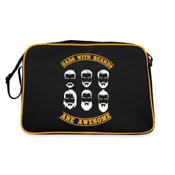Väter Mit Bärten Sind Fantastisch, Bart, Bärtig - Retro Tasche - Schwarz/Gold - Hinten