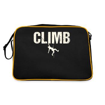 Klettern, Klettern, Klettern - Retro Tasche - Schwarz/Gold - Hinten
