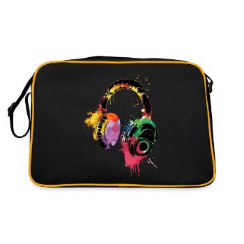 Écouteurs de musique, musiciens, cadeau de musique - Sac Retro - noir/or - Dos