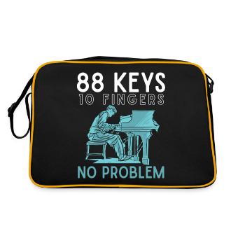 88 buttons 10 fingers, piano, musician pianist - Retro Bag - black/gold - Back