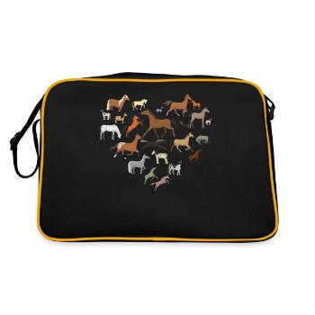 Chevaux Avec amour, Amoureux des chevaux, Chevaux mignons - Sac Retro - noir/or - Dos