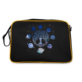 Arbre De Vie Et La Planète, Système Solaire - Sac Retro - noir/or - Dos