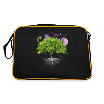 Tree of Life Galaxy, Planets, Solar System, - Retro Bag - black/gold - Back