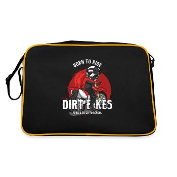 Born To Ride School Dirt Bike Motocross - Retro Bag - black/gold - Back