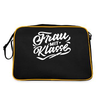 Woman with class, Children's School, Teacher - Retro Bag - black/gold - Back