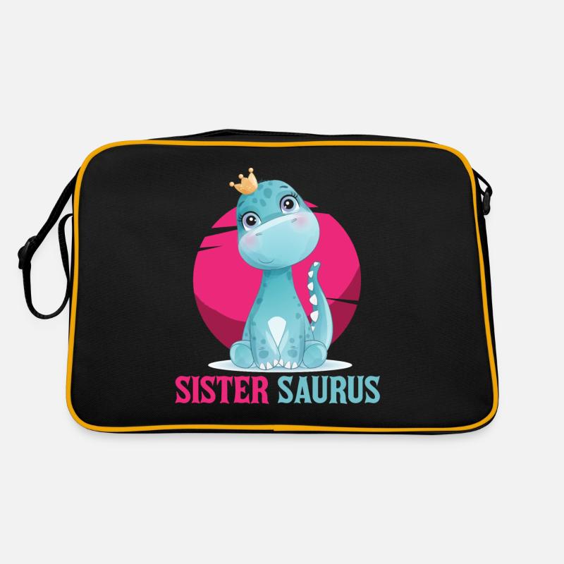 Schwester Saurus, Dinosaurier, Dino, Schwester Retro Tasche