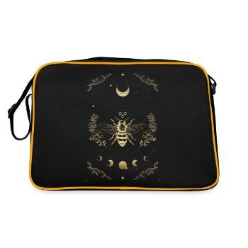 Abeilles, abeilles Phases de lune, Lune, Apiculture - Sac Retro - noir/or - Dos