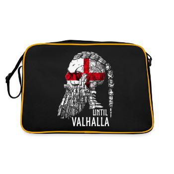 To Valhalla, Viking, Viking English Flag - Retro Bag - black/gold - Back
