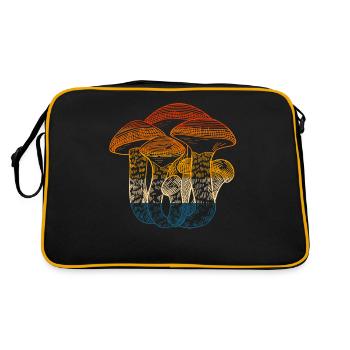 Retro Mushroom Mycology Wild Mushrooms - Retro Bag - black/gold - Back