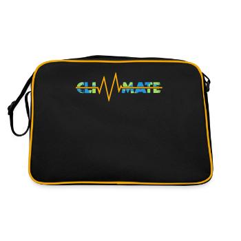 Climat battements de cœur, jour de la Terre, Énergie propre - Sac Retro - noir/or - Dos