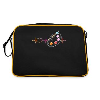 Maltruche palette artiste peintre cadeau - Sac Retro - noir/or - Dos