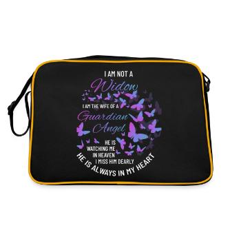 Widow, Huband Lost, Grief, Guardian Angel - Retro Bag - black/gold - Back