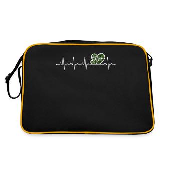 Vegan with heartbeat - Retro Bag - black/gold - Back