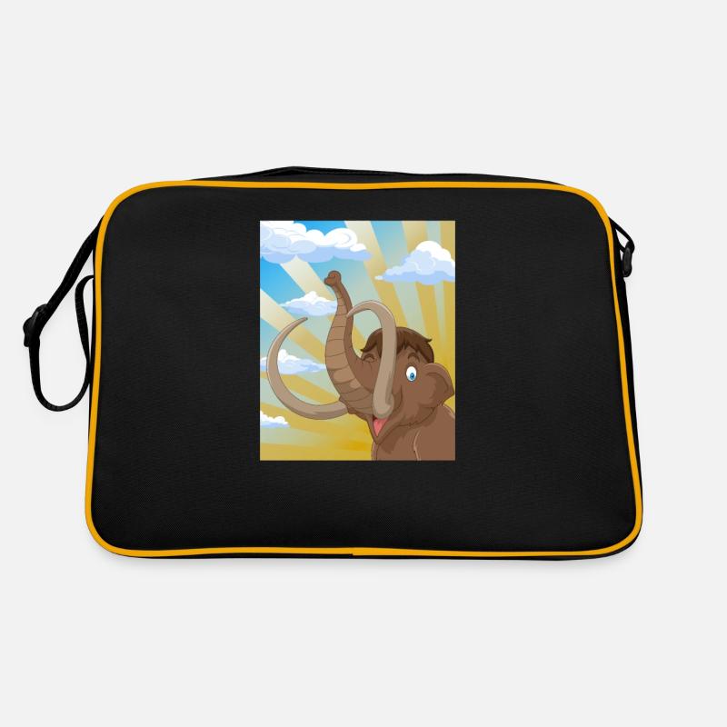 Mammoth I Ice Age I Elephant I Gift - Retro Bag - black/gold