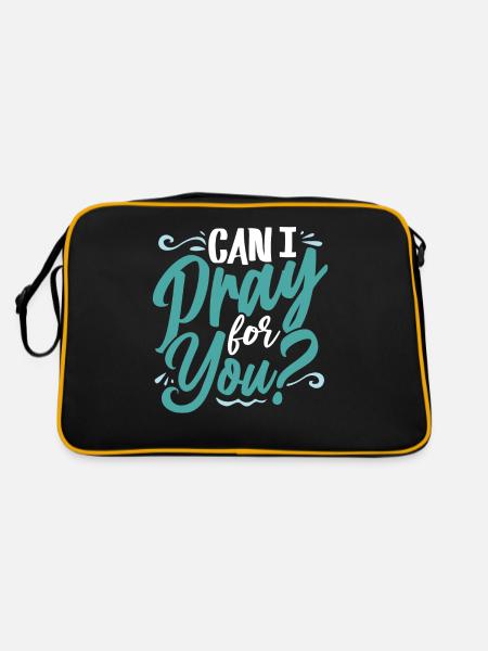 Bible verse, Christian God, Prayer Psalm - Retro Bag - black/gold - Back
