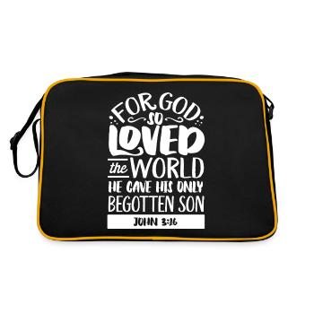 Verse biblique, Dieu chrétien, prière - Sac Retro - noir/or - Dos