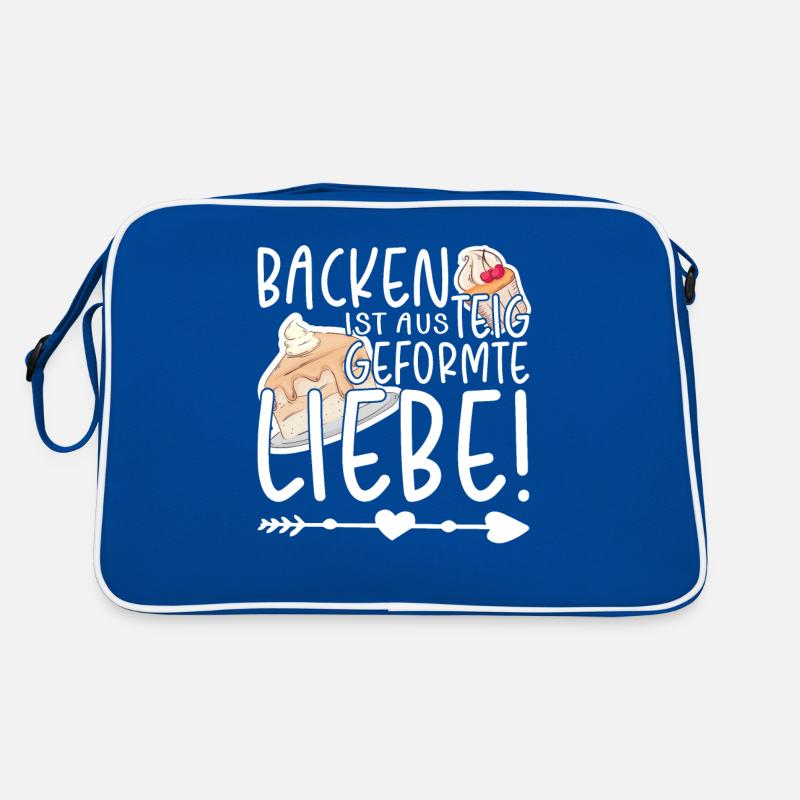 Backen ist aus Teig geformte Liebe, Bäcker Retro Tasche