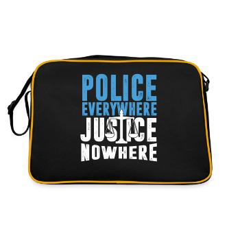 Polizei überall Gerechtigkeit nirgendwo Anti-Polizei - Retro Tasche - Schwarz/Gold - Hinten