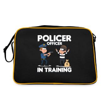 Polizist in Ausbildung Polizist Cop Geschenk - Retro Tasche - Schwarz/Gold - Hinten
