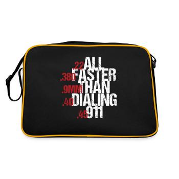 Gun Enthusiasts .22 .380 9mm Faster Than Gun Law - Retro Bag - black/gold - Back