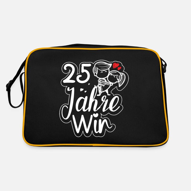 Traumpaar seit 25 Jahren Silberhochzeit Geschenk Retro Tasche