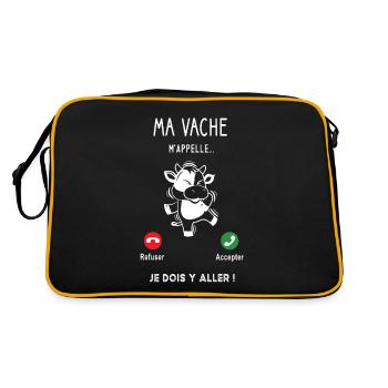 Ma vache m'appelle je dois y aller - Sac Retro - noir/or - Dos