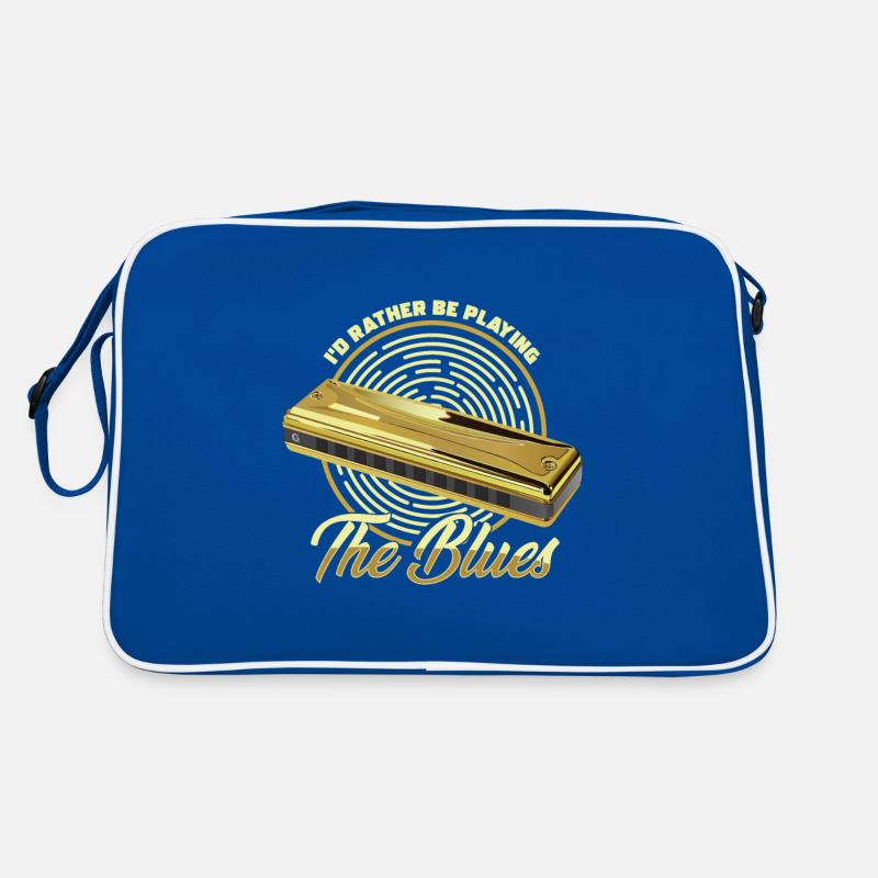 Playing The Blues Music Instrument Harmonica Gift Retro Bag