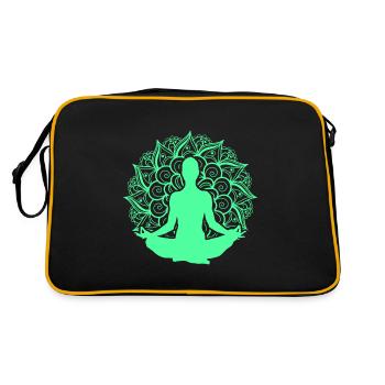 Mandala Yoga Asana Lotus Zen Nirvana Buddhism Gift - Retro Bag - black/gold - Back