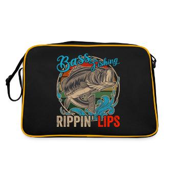 Bass Fisching Rippin Lips Funny Anglers - Retro Bag - black/gold - Back