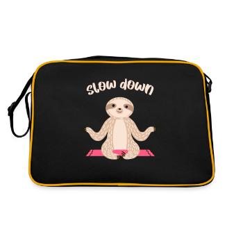 Slow Sloth Down Yoga Méditation Asana Zen Cadeau - Sac Retro - noir/or - Dos