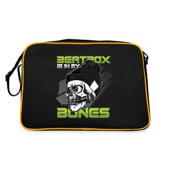 Beatbox In My Bones Skull Skeleton DJ Beatboxer - Sac Retro - noir/or - Dos
