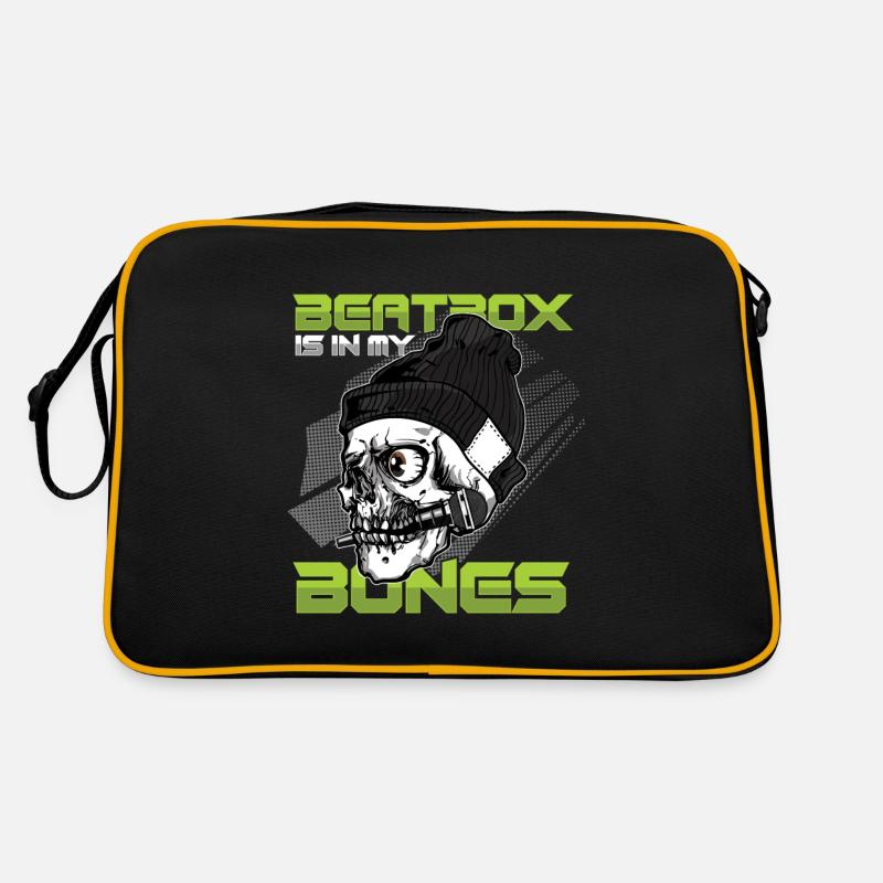 Beatbox In My Bones Skull Skeleton DJ Beatboxer Sac Retro