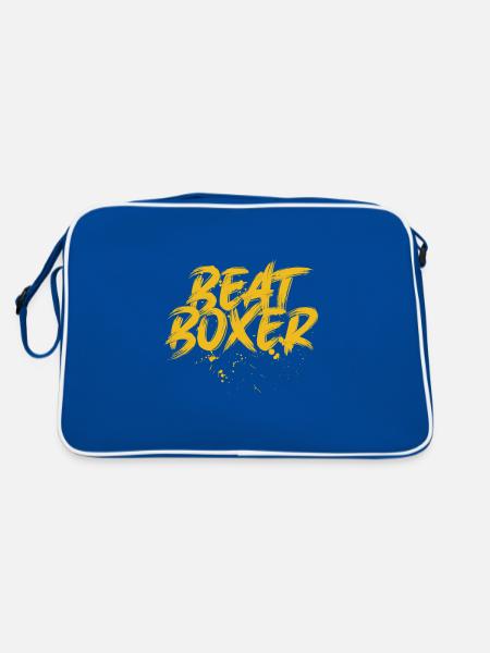 Beatboxer Microphone DJ Rap Hiphop Beatboxing Cadeau - Sac Retro - bleu/blanc - Dos