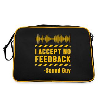 Kein Feedback Sound Guy Audio Engineer Musik DJ Geschenk - Retro Tasche - Schwarz/Gold - Hinten
