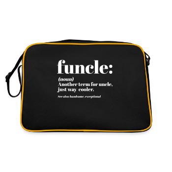Funcle Definition Onkel Nichte Neffe Pate - Retro Tasche - Schwarz/Gold - Hinten