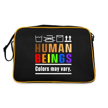 Human Being Colors May Vary LGBTQ Homosexual Gift - Retro Bag - black/gold - Back