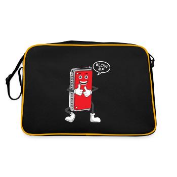 Harmonica Blow Me Blues Jazz Instrument Band Gift - Retro Bag - black/gold - Back