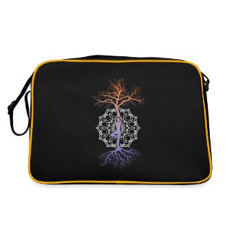 Yoga Tree Mandala Nirvana Meditation Zen Asana - Retro Bag - black/gold - Back