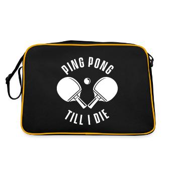 Ping Pong Till Die Raquette de tennis de table Cadeau - Sac Retro - noir/or - Dos