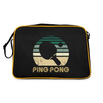 Vintage Ping Pong Raquette de Tennis de Table Cadeau - Sac Retro - noir/or - Dos