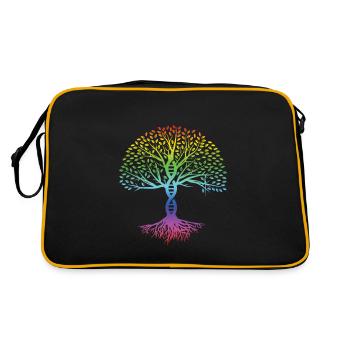 DNA Tree Coloré Méditation Yoga Zen Asana Cadeau - Sac Retro - noir/or - Dos