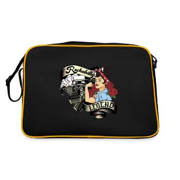 Vintage 50s RnR Design - Rockabilly Legend - Sac Retro - noir/or - Dos